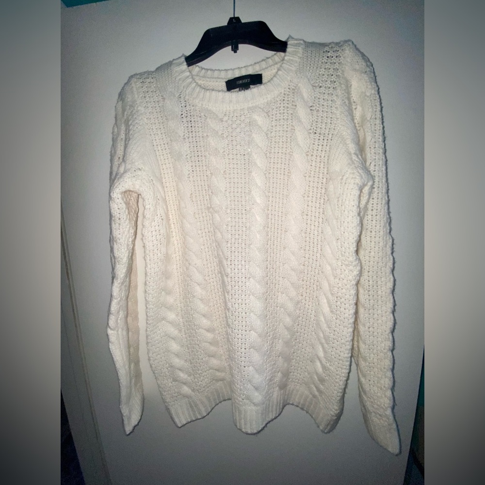 NWT, cream knit sweater.